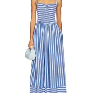 Show Me Your MuMu Blue and White Striped Maxi Dress
